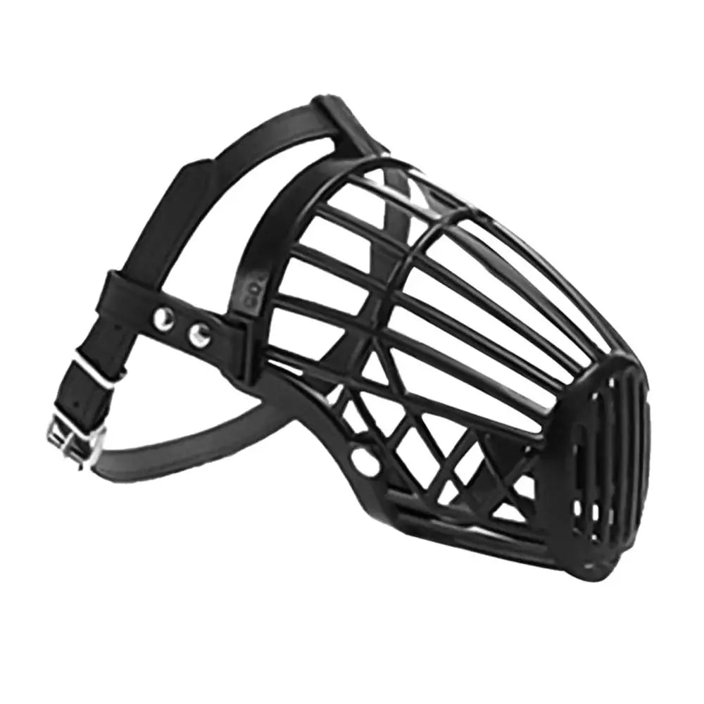 Soft Plastic and Leather Strong Dog Muzzle Basket Design Anti-biting Adjusting Straps Mask Dog Muzzle for Small Medium Large Dog