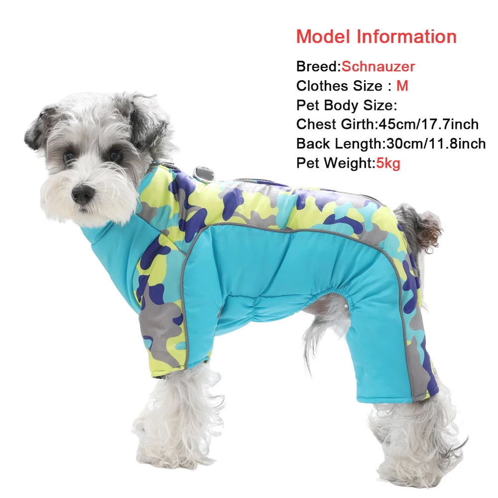 Waterproof Dog Jumpsuit Puppy Jacket For Small Dogs Coat With D-ring Winter Reflective Pet Overalls Camouflage Chihuahua Costume