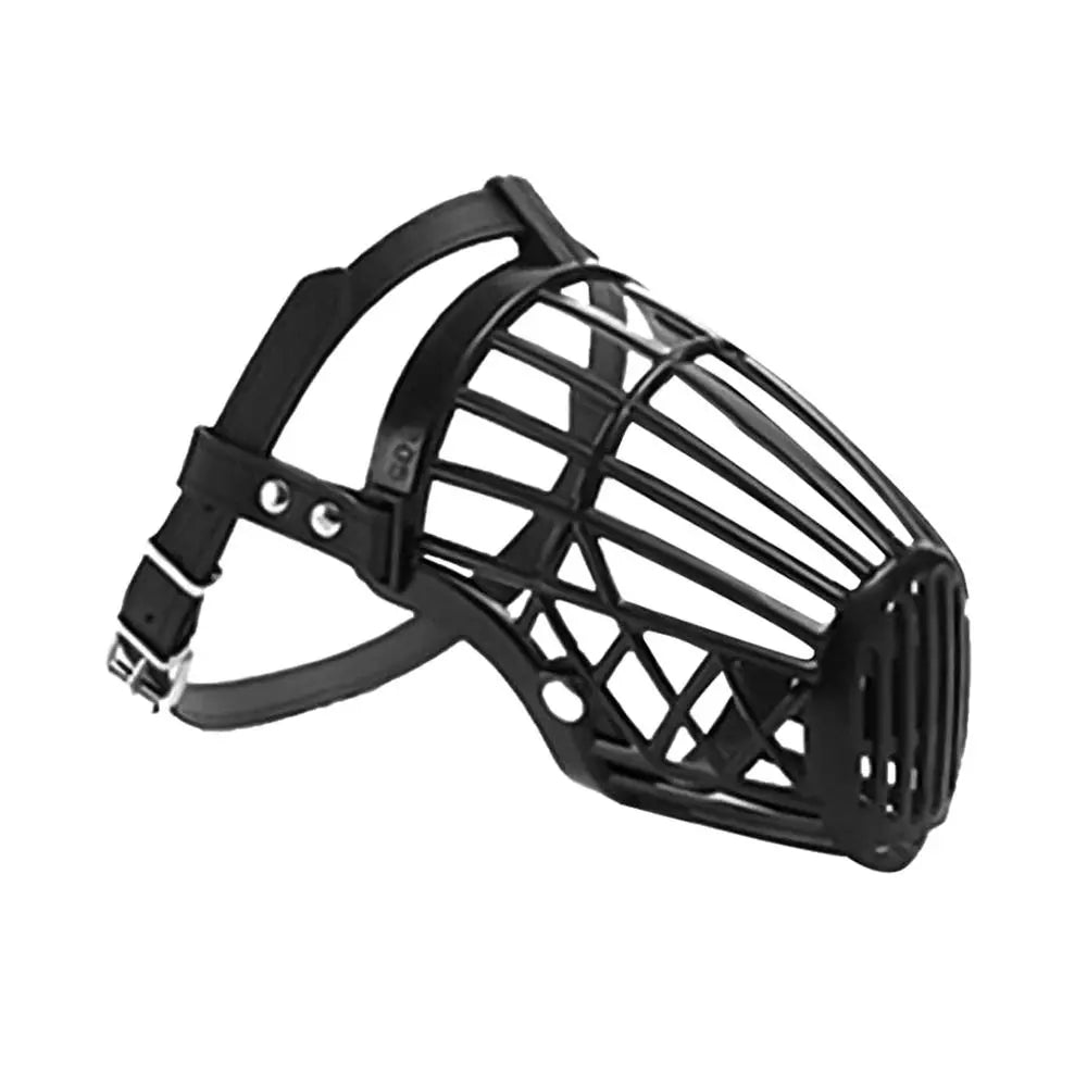 Soft Plastic and Leather Strong Dog Muzzle Basket Design Anti-biting Adjusting Straps Mask Dog Muzzle for Small Medium Large Dog