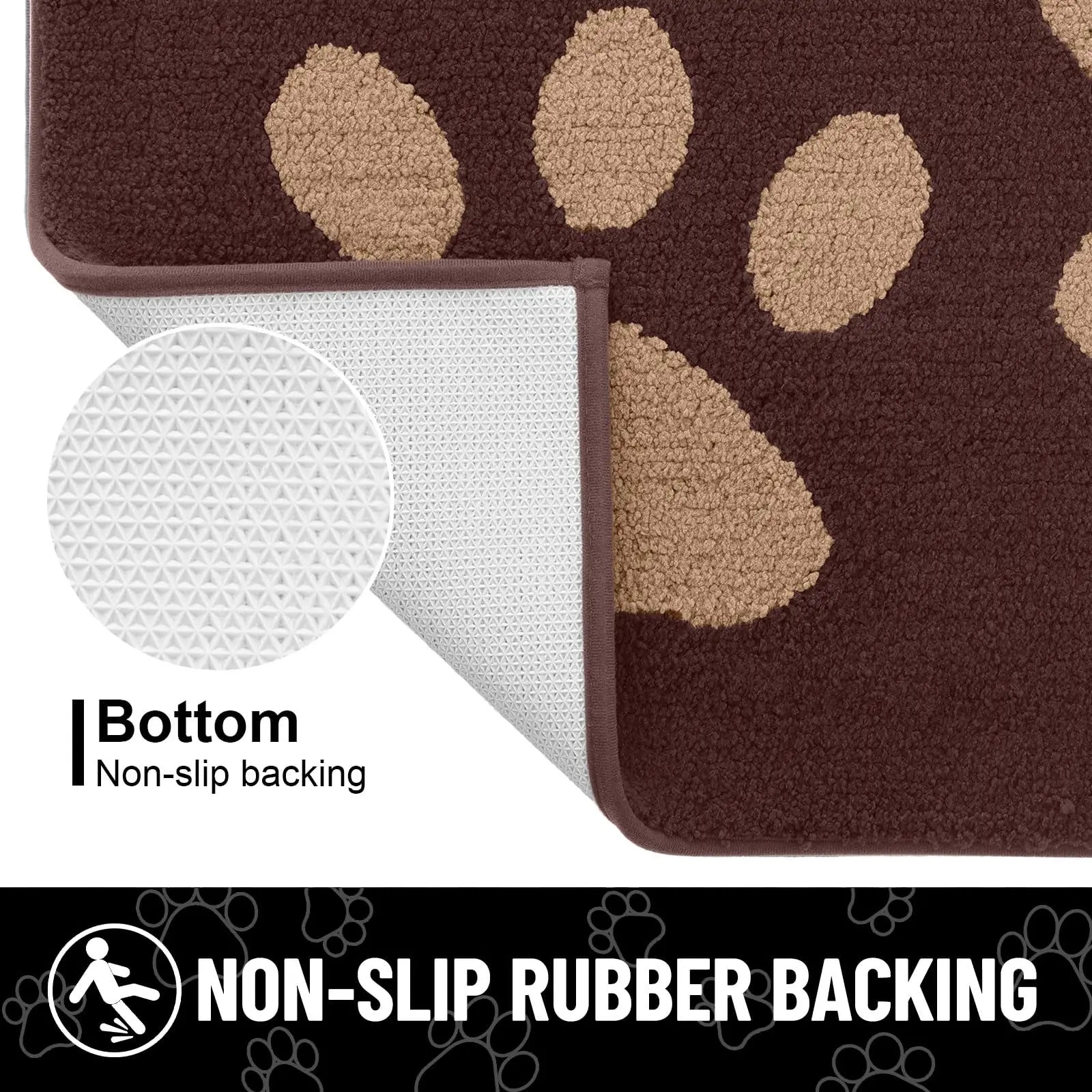 Olanly Quick Dry Chenille Mud Mat For Dogs Dog Door Mat For Muddy Paws Absorbent Dirt Trapper Non-Slip INdoor Door Mat For Floor
