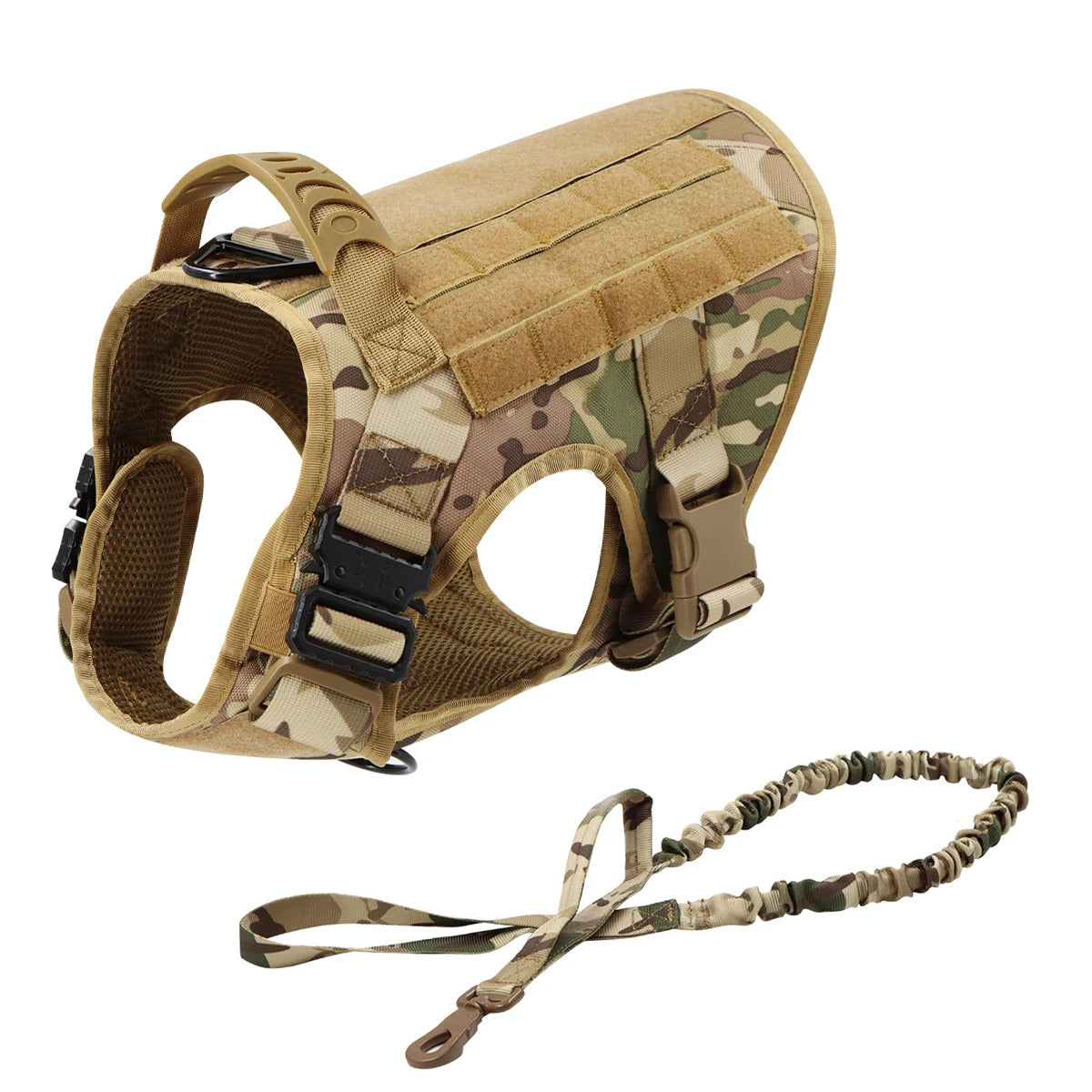 Military Dog Harness Tactical Dog Harness Collar Leash Pet Training Vest Molle Pouches for Large Dogs German Shepherd Doberman