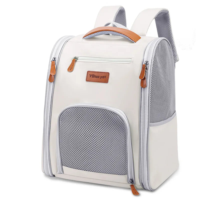 Amazon portable pet bag for outings  mesh grids  oxford cloth cat and dog bag  breathable and foldable backpack  pet outing bag