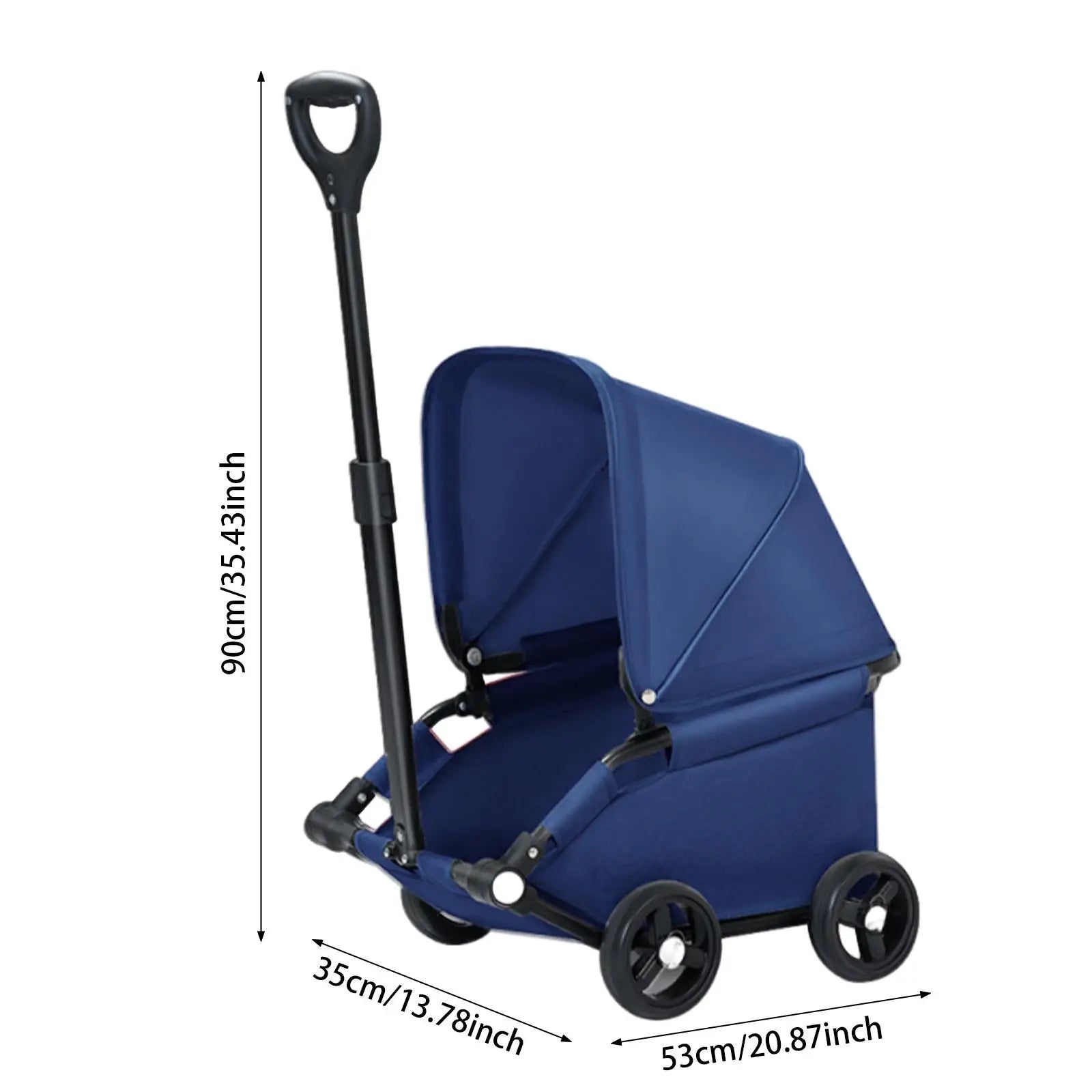 Pet Stroller Portable Dog Pram 4 Wheels Pet Travel Carrier Stroller with Sun Cover Breathable for Small Medium Pet Cats Dogs