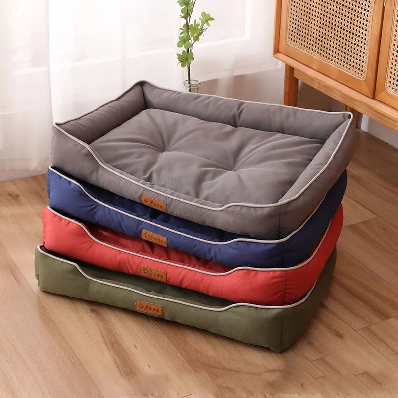 All-Season Square Dog Bed for Large Dog Mattress Bite-resistant Cat Bed Soft Thickened Dog Bed Waterproof Sofa Pet House