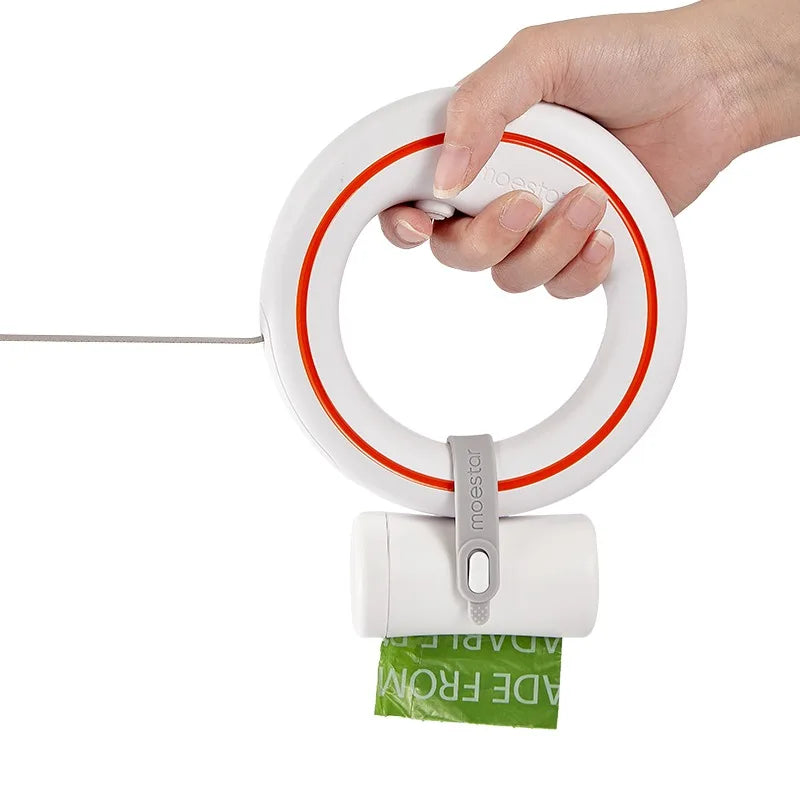 Moestar UFO Retractable Leash 2 Lite Metal Buckle Anti-Slip Handle One-handed Brake Pause Lock Leash for Small & Medium Size Dog