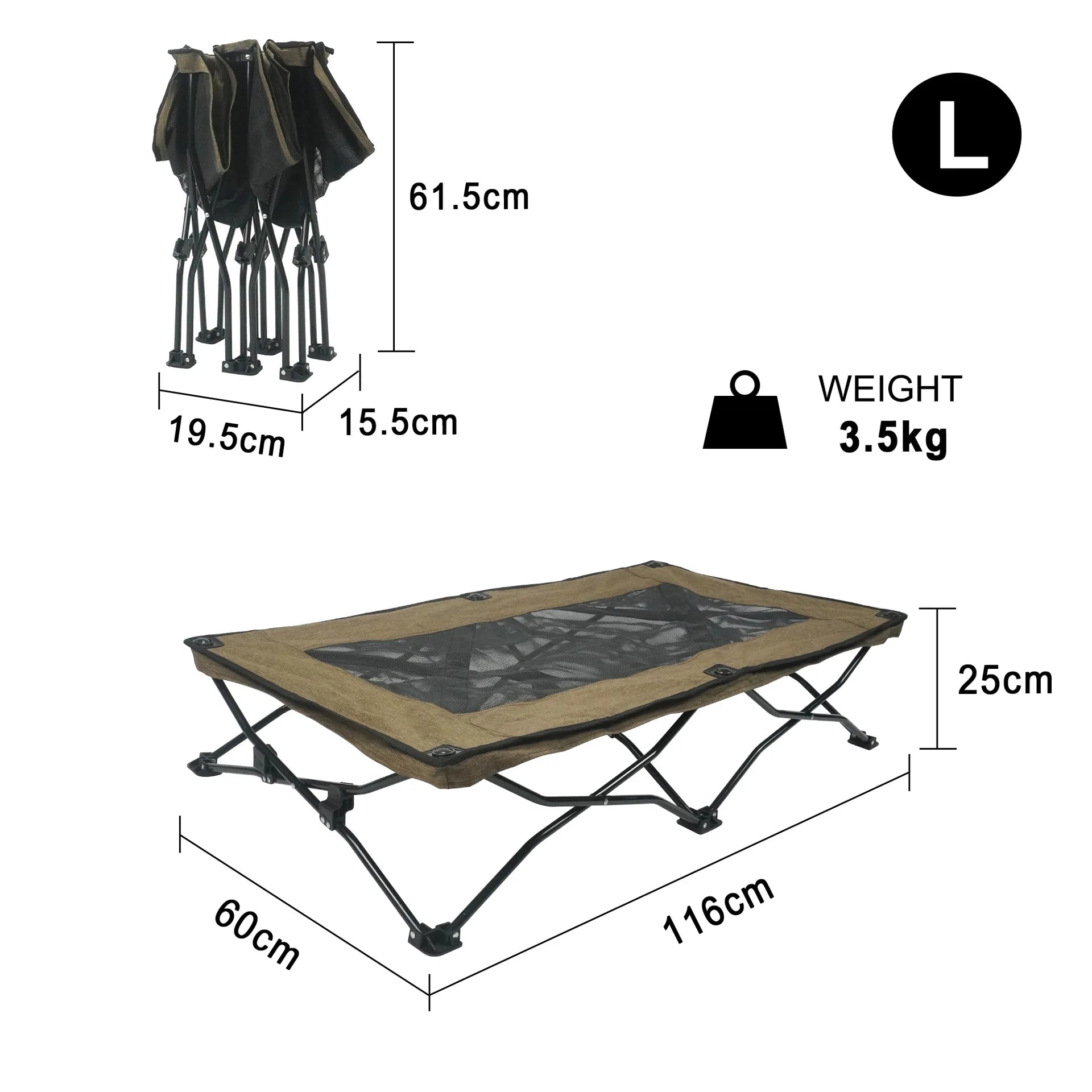 Large folding dog bed, moisture-proof, double-layer fabric, four-season pet bed, indoor pet rest bed, camping bed