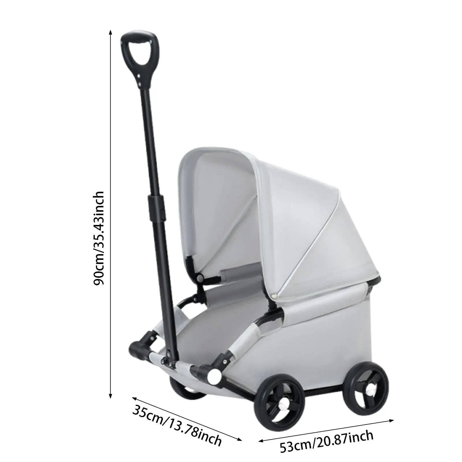 Pet Stroller Portable Dog Pram 4 Wheels Pet Travel Carrier Stroller with Sun Cover Breathable for Small Medium Pet Cats Dogs