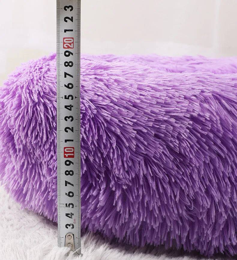 40/50/60cm Round Pet Bed for Large Dog Bed Super Soft Cat Bed Long Plush Dog House for Medium Dog House Winter Warm Sleeping