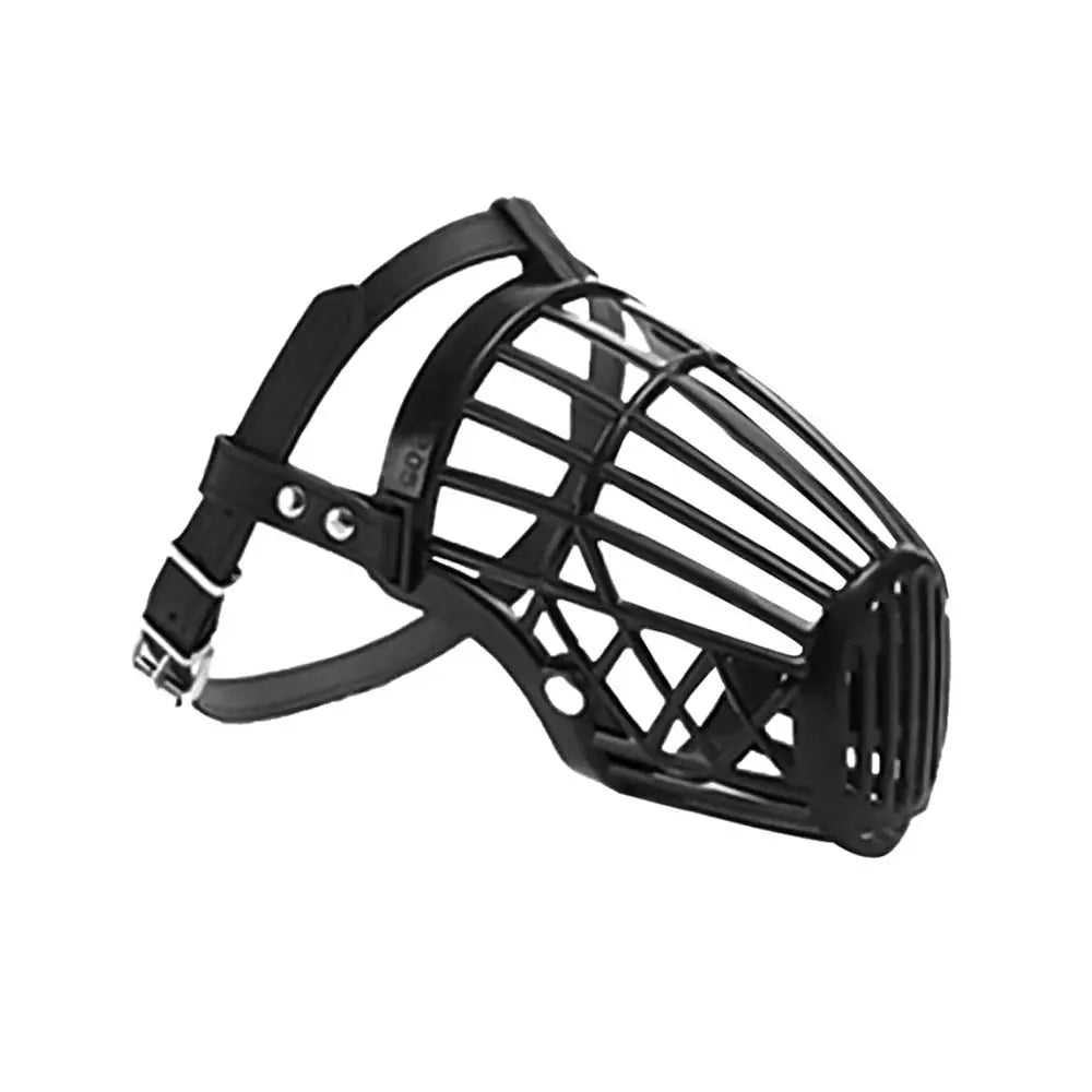 Soft Plastic and Leather Strong Dog Muzzle Basket Design Anti-biting Adjusting Straps Mask Dog Muzzle for Small Medium Large Dog