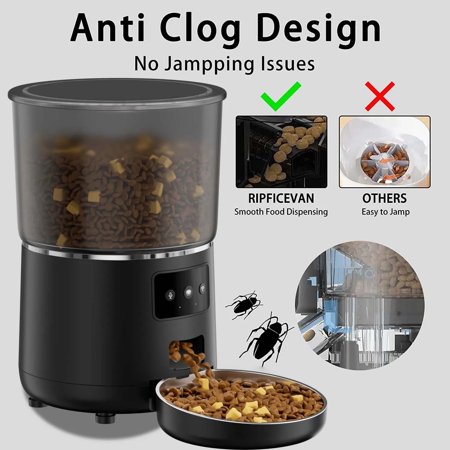 Cat Automatic Smart Feeder with WiFi Remote Camera 4L Large Capacity Puppy Pet Food Dispenser Feeder Accessories for Cat Dog