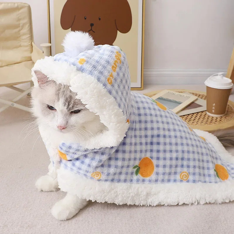 Autumn Winter Pet Dog Clothes Cloak Blanket French Bulldog Puppy Warm Windproof Jacket.