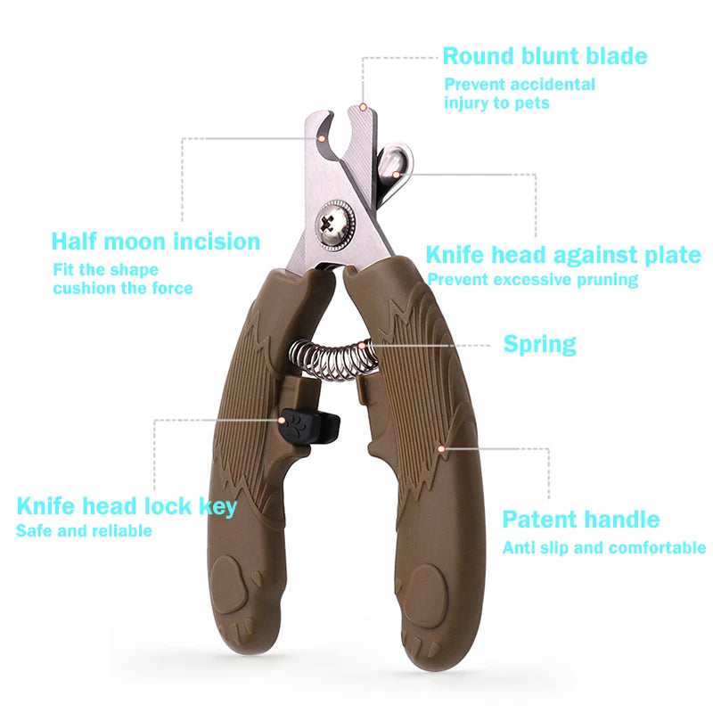 New Dog Nail Clipper Stainless Scissors Kitten Nail Toe Claw Clippers Trimmer Labor-Saving Grooming Tool Convenient Dog Supplies