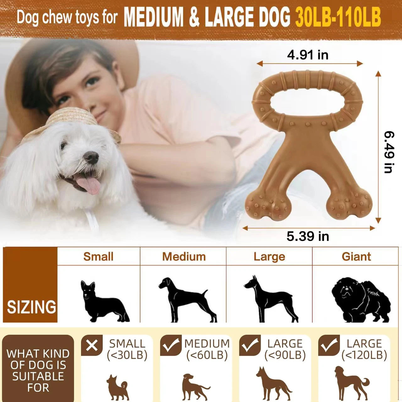 Long Lasting Beef Flavour Nylon Chew Toys Dog Molar Teeth Clean Stick Proof-Self-Entertaining Durable Interactive Boredom Relief